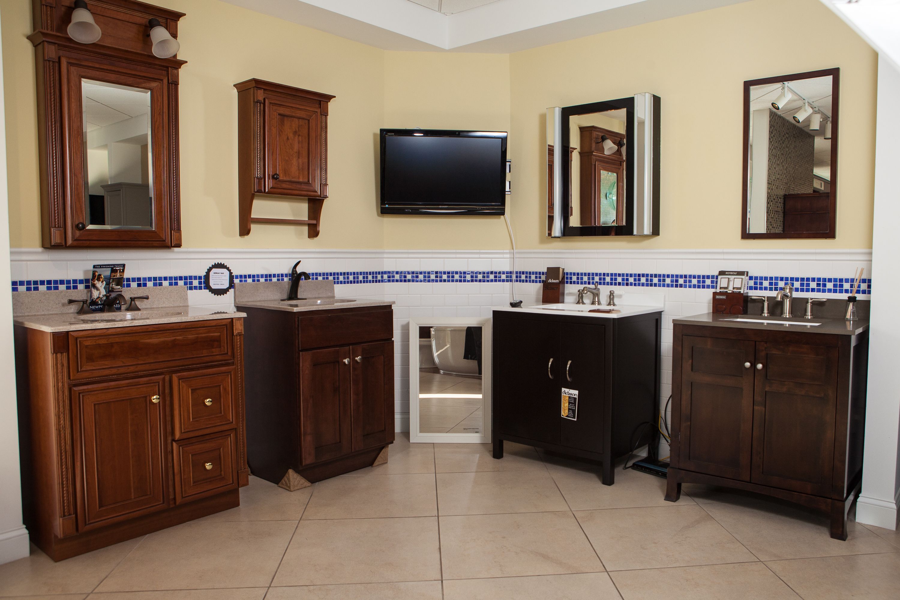 Bathroom vanities in showroom | Kitchen and Bathroom Supply Store Pottstown, PA | Weinstein Collegeville