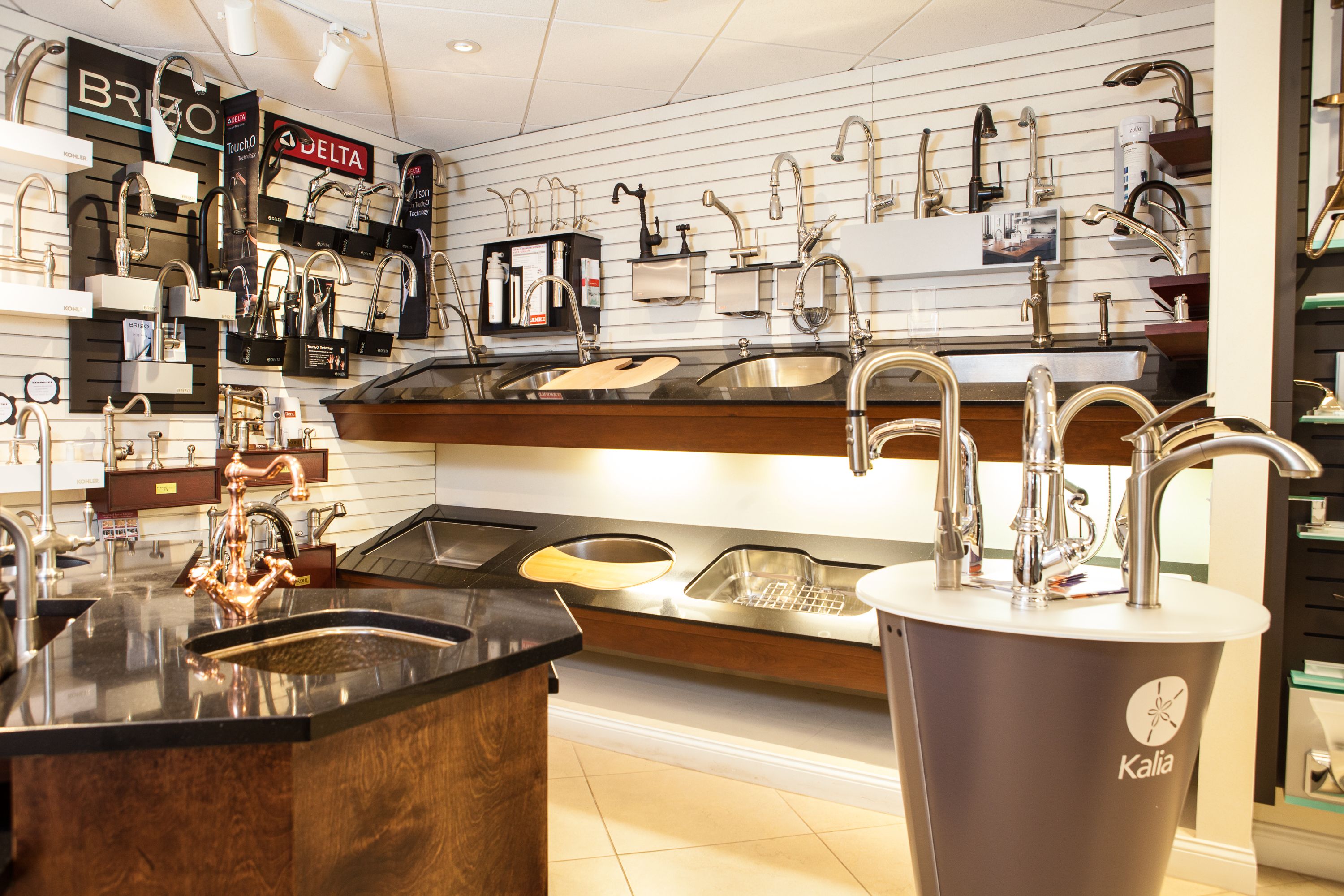 Kalia sinks in showroom | Skippack PA bath and kitchen showroom | Weinstein Collegeville