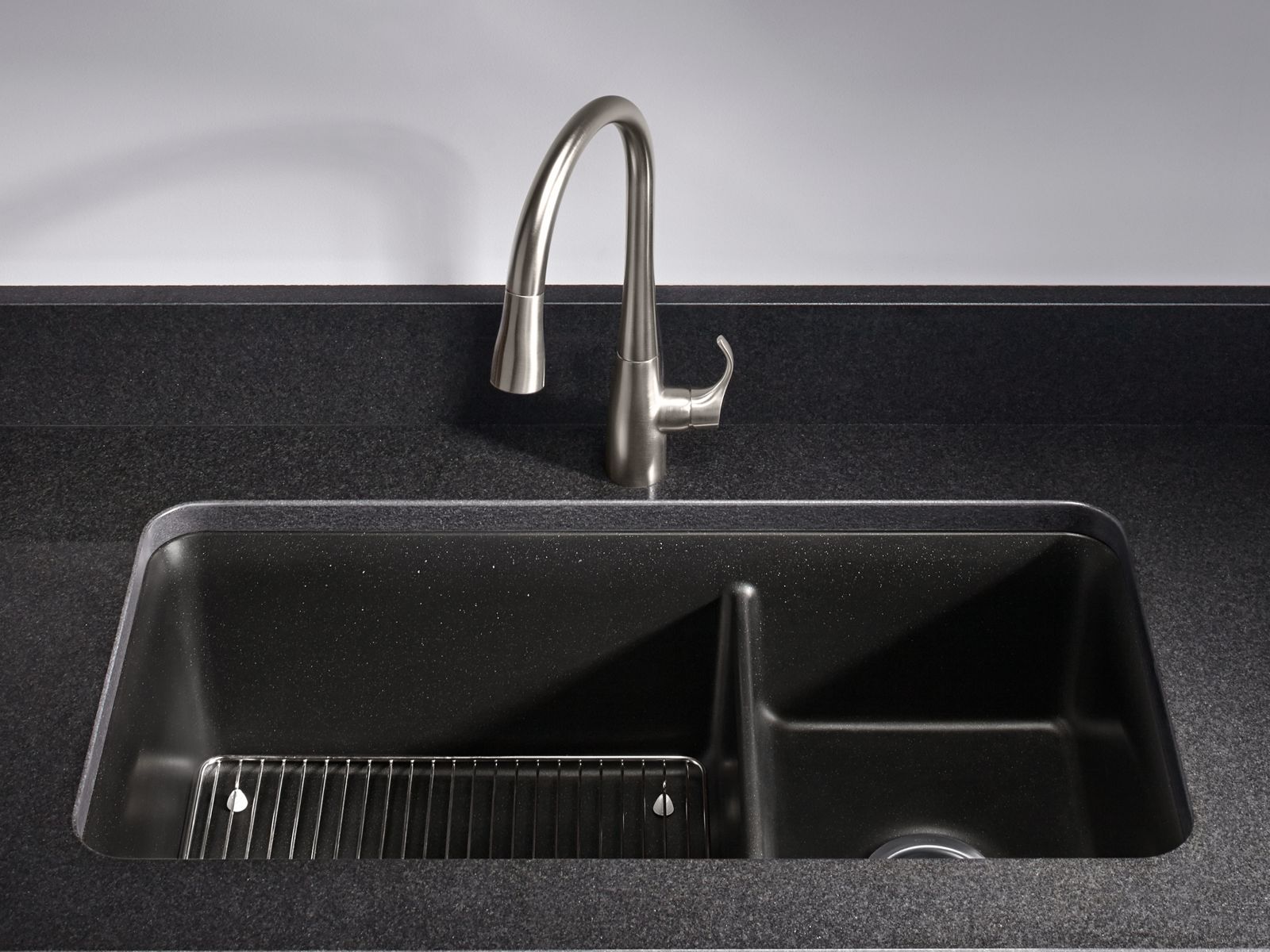 Kohler Neoroc kitchen sink in black | Weinstein Collegeville