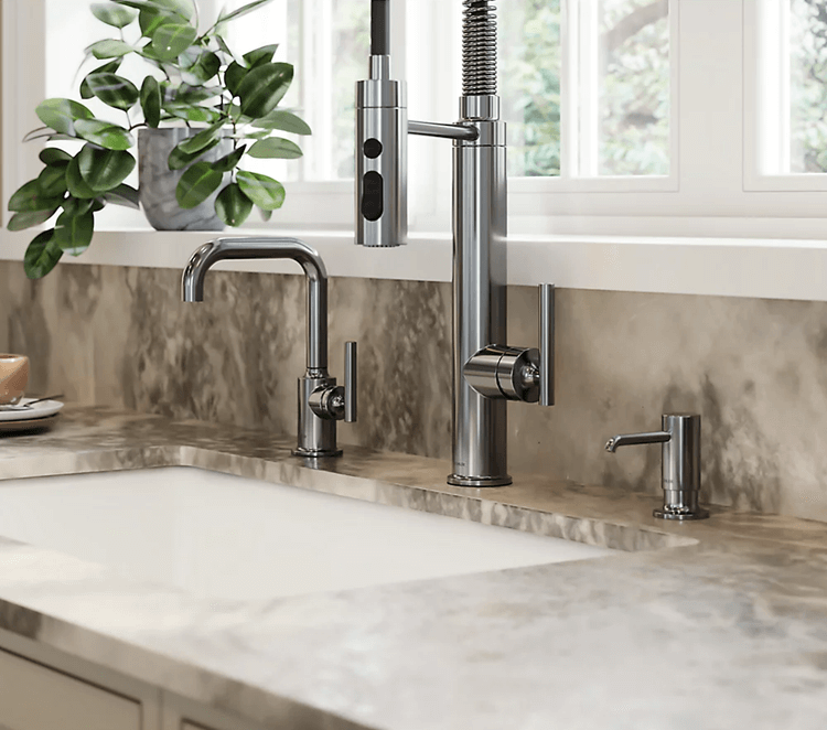 Kohler Purist beverage faucet and soap dispenser | Kohler Kitchen Faucet Accessories | Weinstein Collegeville
