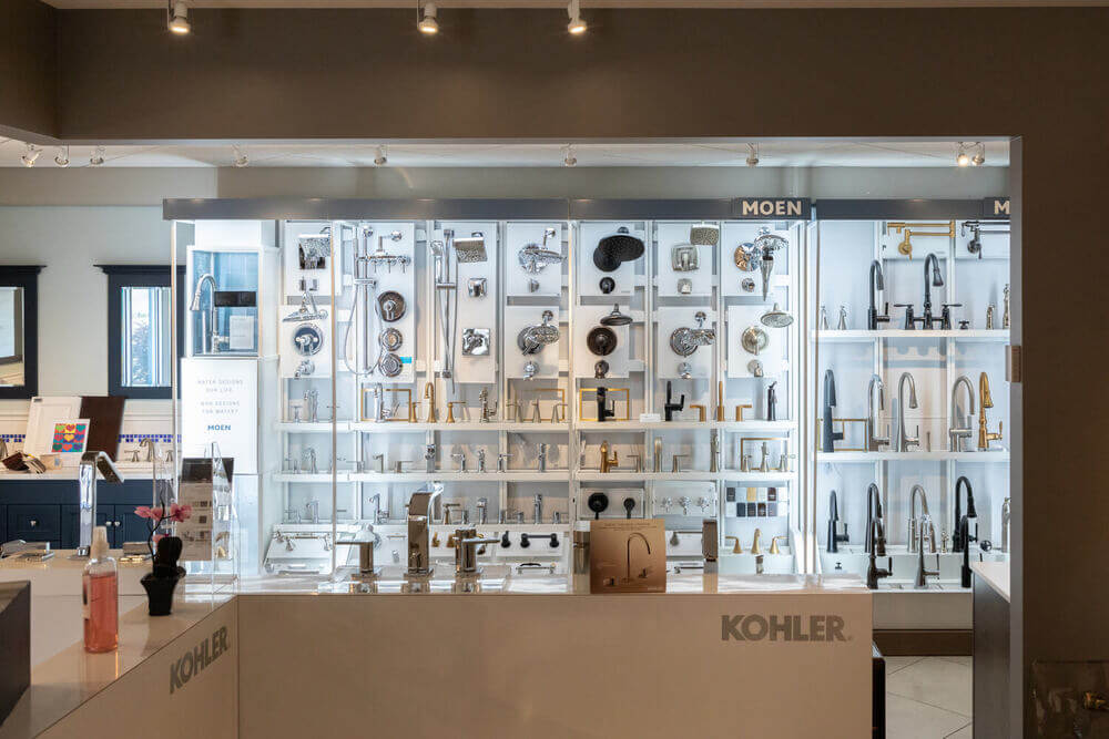 Wall of bathroom fixtures and trim | bathroom and kitchen supply store Lansdale PA | Weinstein Collegeville