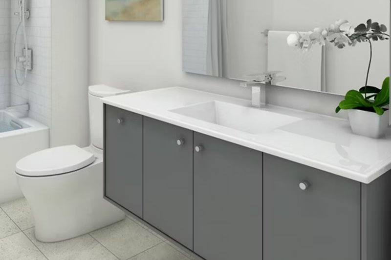 Bathroom vanity with integrated sink